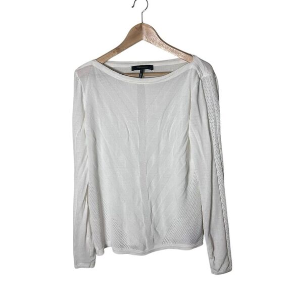 Robert Rodriguez White Chevron Lightweight Knit Alba Sweater Size L - Picture 1 of 4